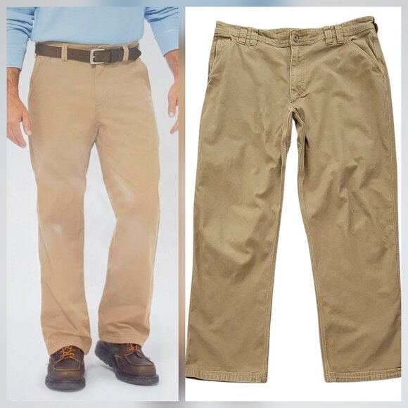 Duluth Trading Co. Flex Fire Hose Relaxed Fit Khaki Work Utility Chore Pants - Picture 1 of 10